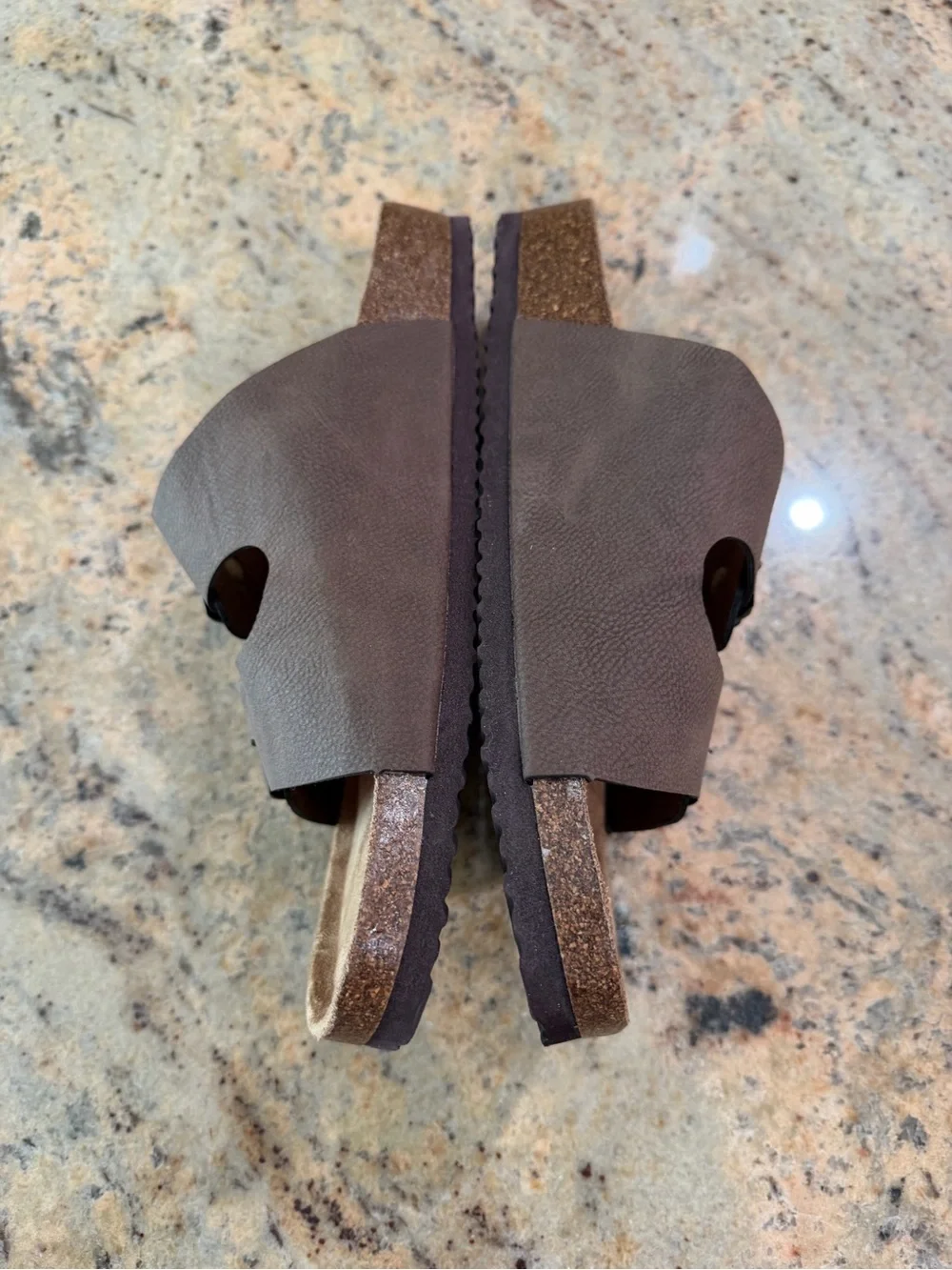 Nautica Mens Dark Brown Double-Buckle Slide Sandals Size 8